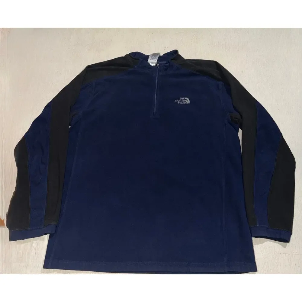 The north face men’s blue & black fleece pullover